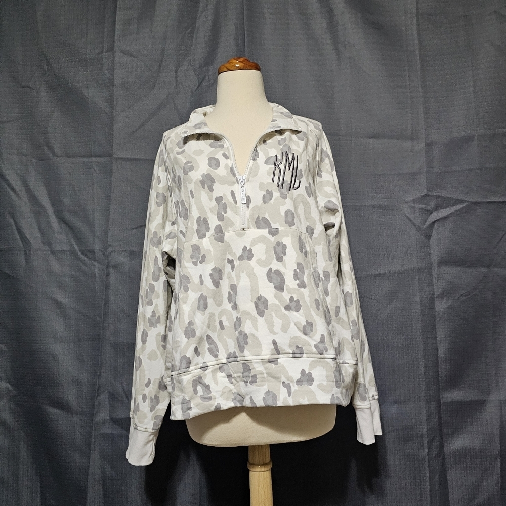 NWT MarleyLilly Monogram KML Quarter Zip Pullover L/XL